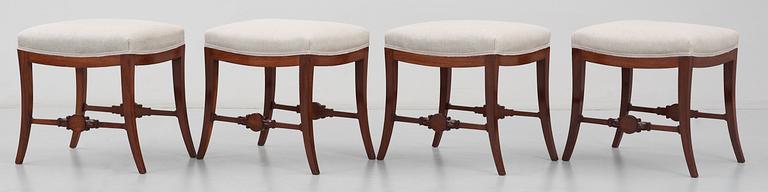 Four Swedish Empire stools.