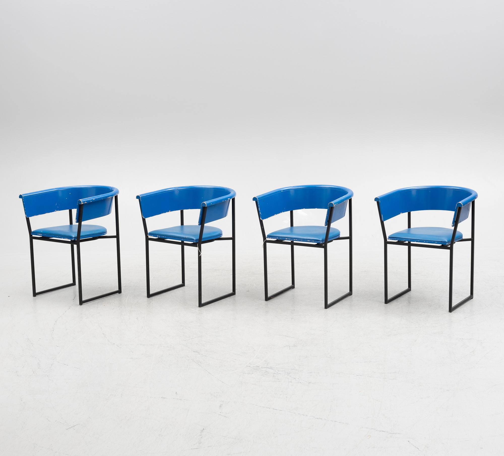 Lasse Pettersson & Lennart Notman, four armchairs, Swedese Vaggeryd, 1970s-80s.