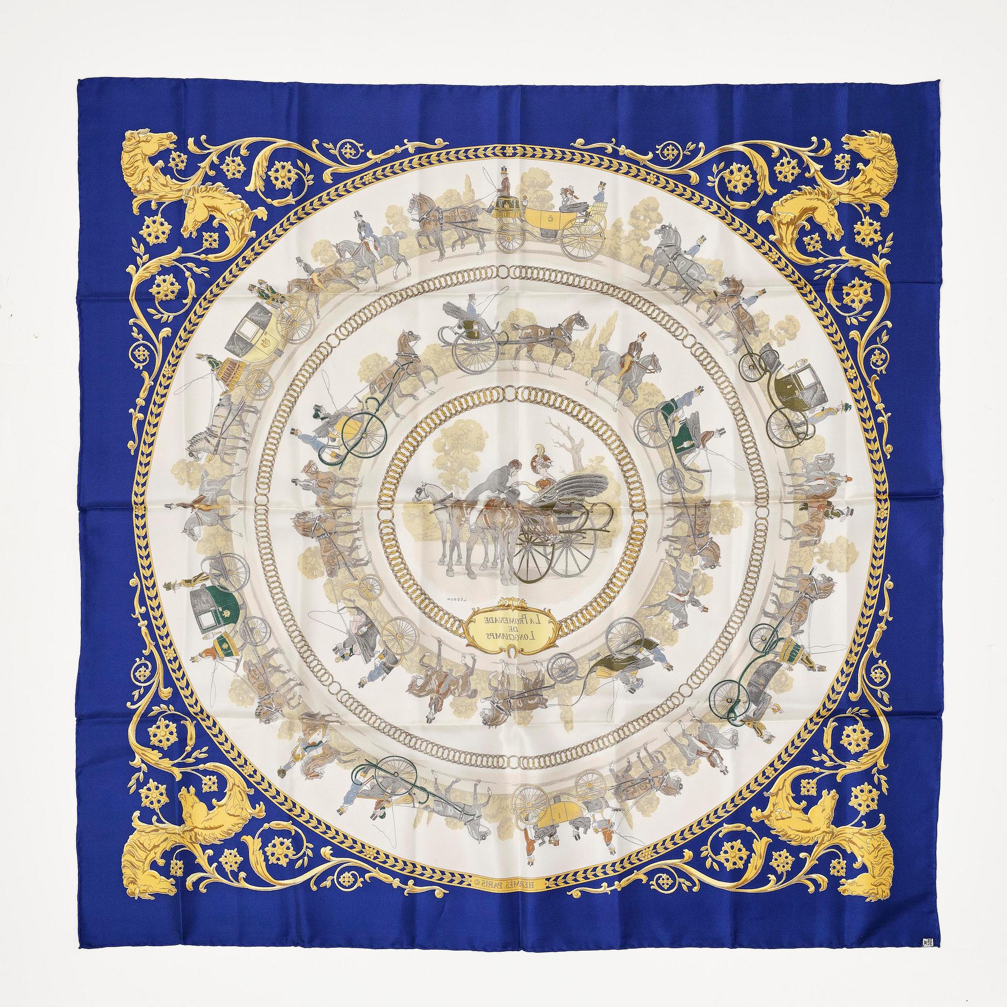 Hermès, scarf, “La Promenade de Longchamps”.