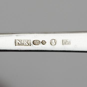 A Swedish 156 piece silver table-cutlery with wood box, mark of company Nordiska Kompaniet, Stockholm 1917.