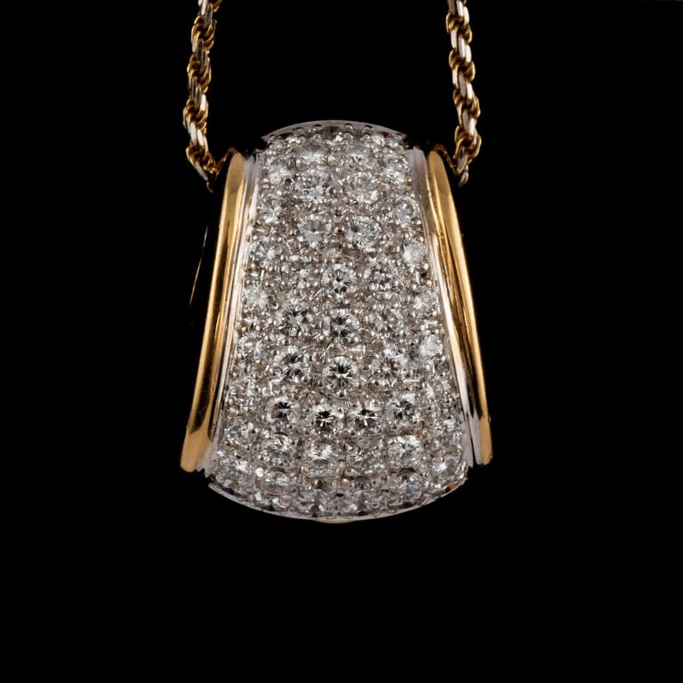 HÄNGE, 18k guld med briljantslipade diamanter, ca 2.00 ct, C Natasha. Vikt 9 g.