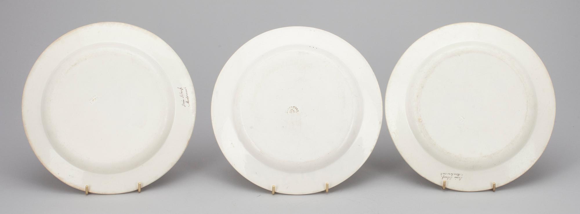 TALLRIKAR, 10+5 st, flintgods, Montereau Frankrike (1827-40).