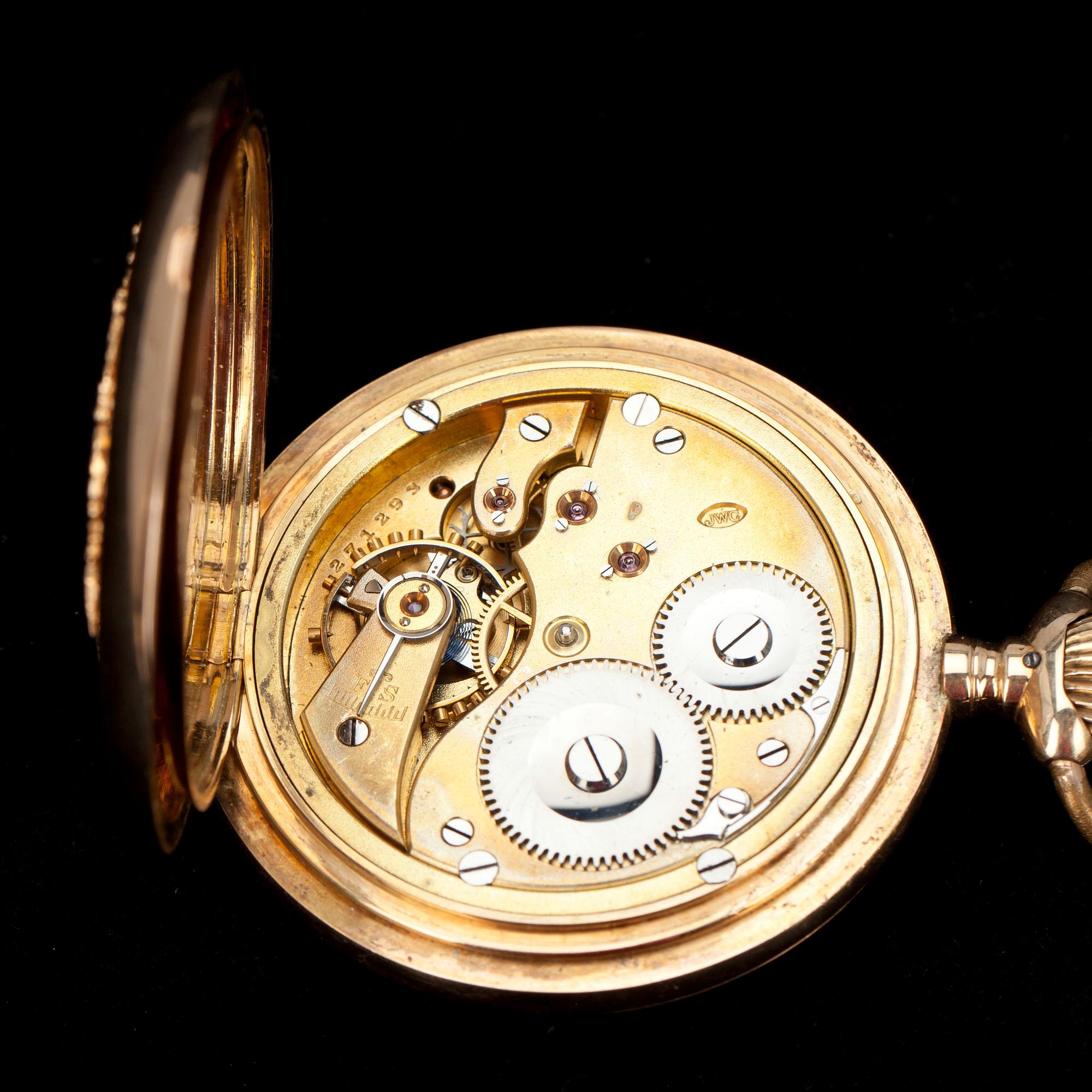 FICKUR, guld 14 k, IWC Schaffhausen, 1900-talets början.