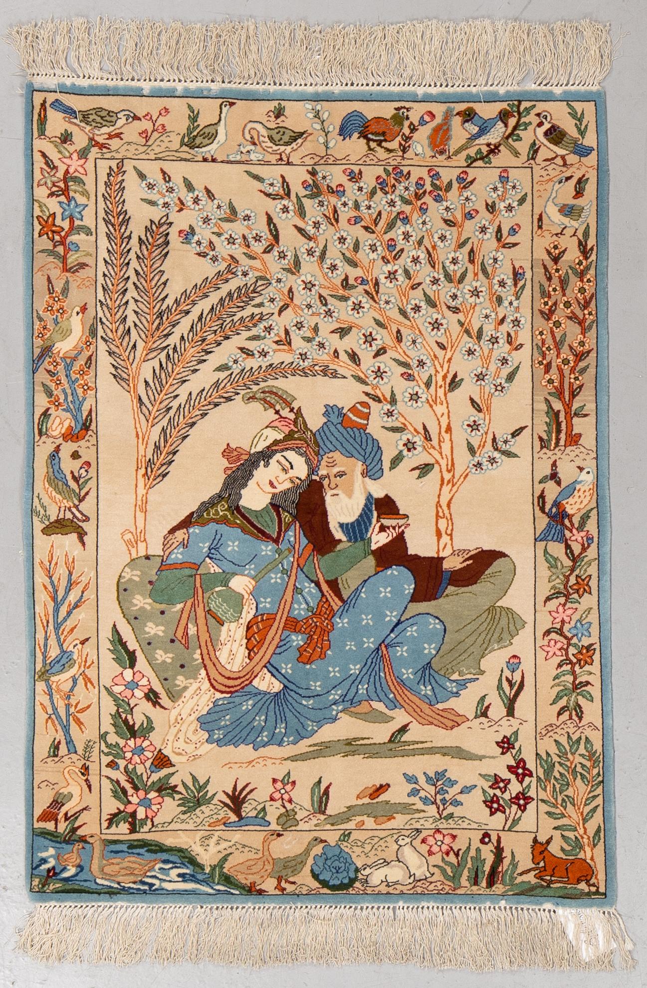 Matta, old Isfahan figural, 108 x 76 cm.