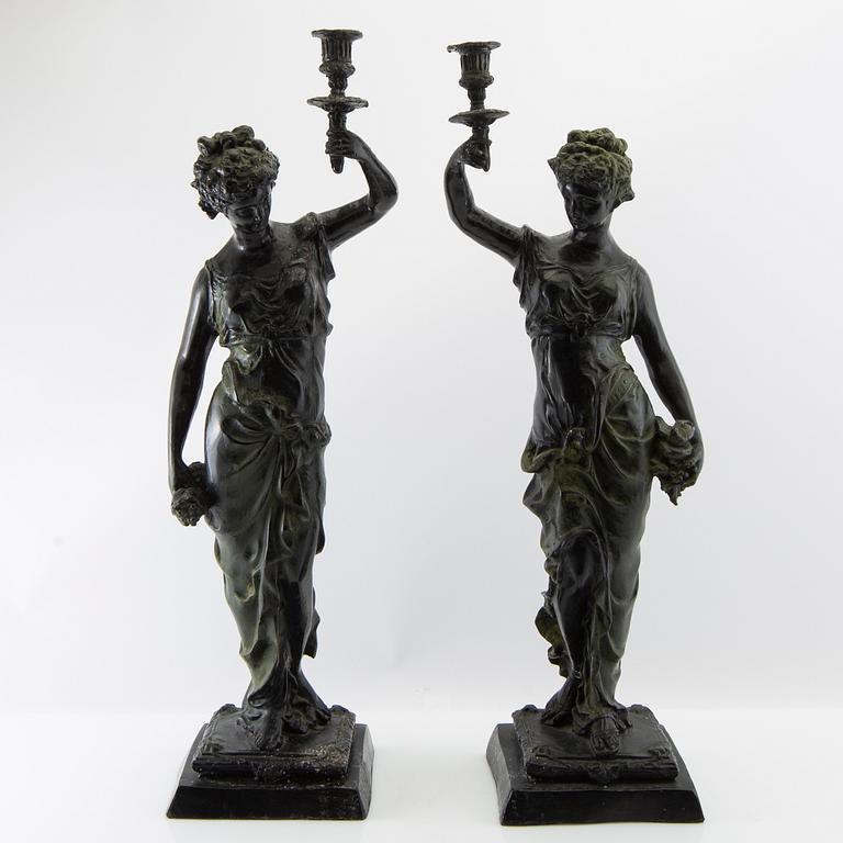 Candelabras/sculptures a pair 20th century.