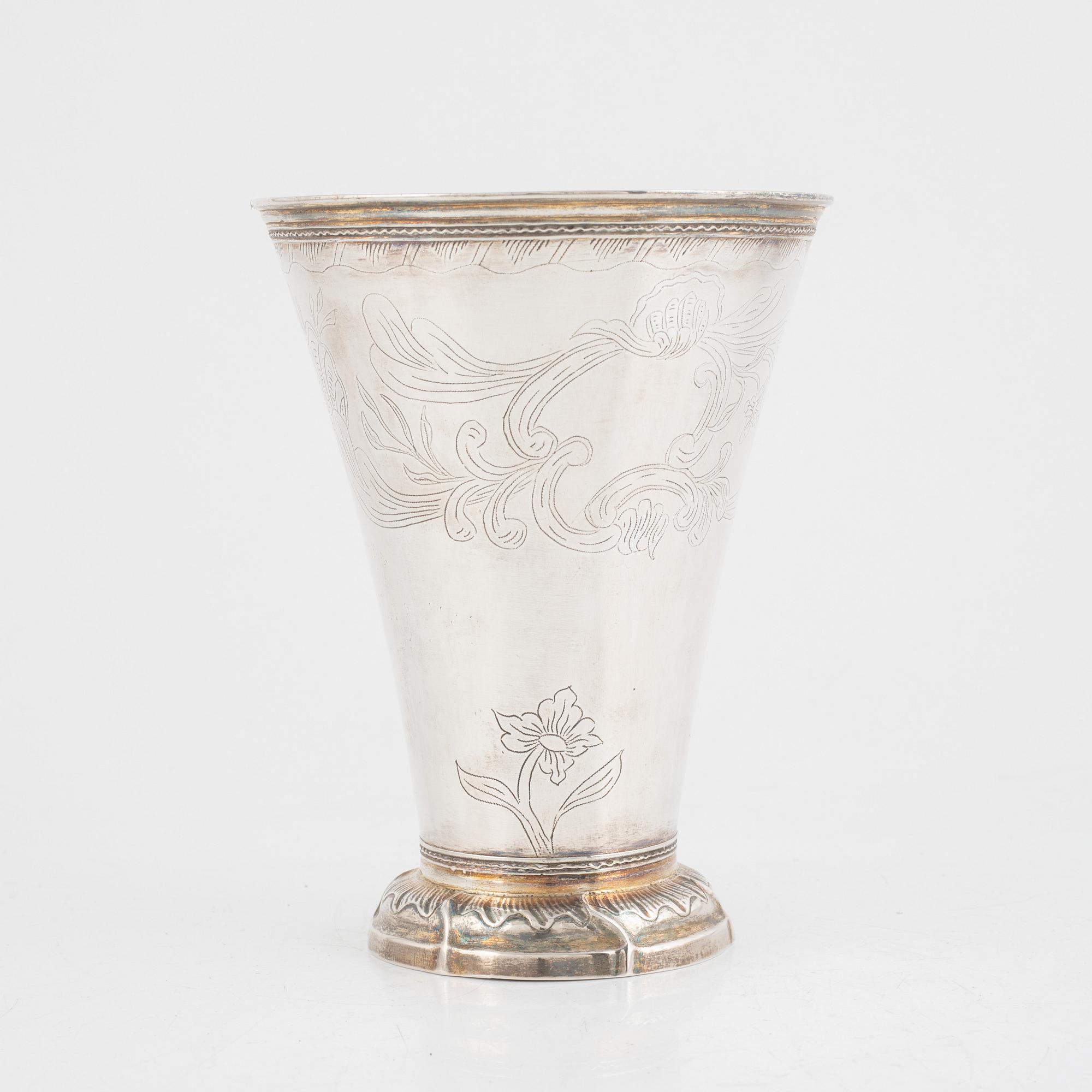 Carl Fahlberg, bägare, silver, Uppsala 1773.