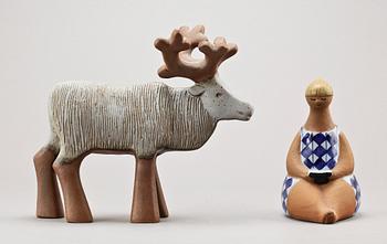 FIGURINER, 2 st, stengods, Lisa Larson, Gustavsberg.