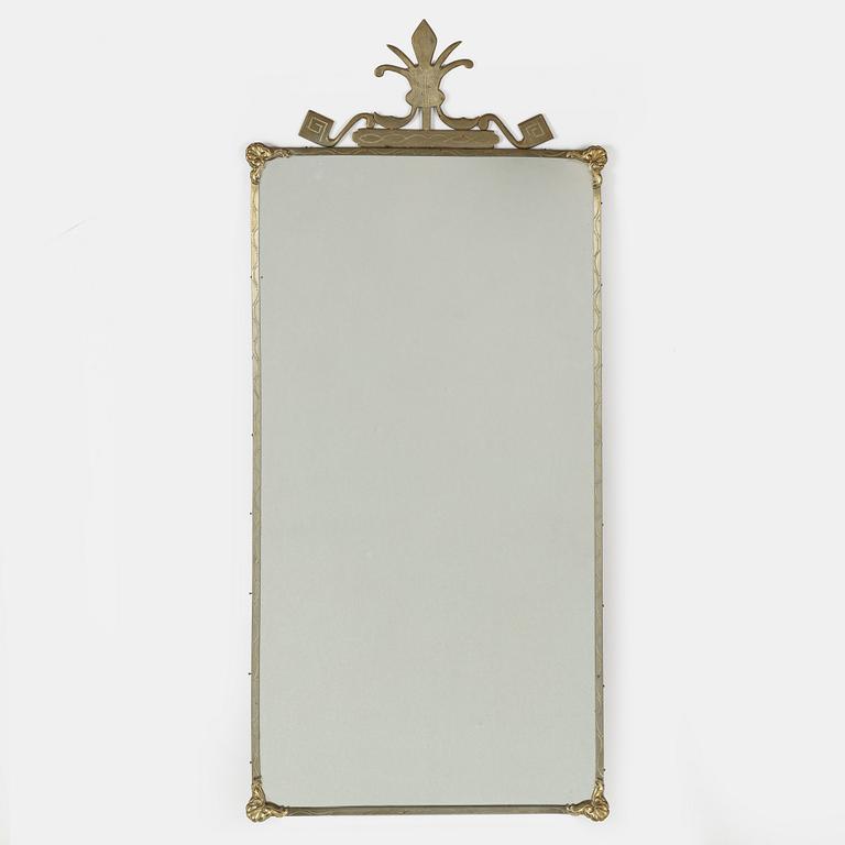 A pewter mirror, 1920's/30's.