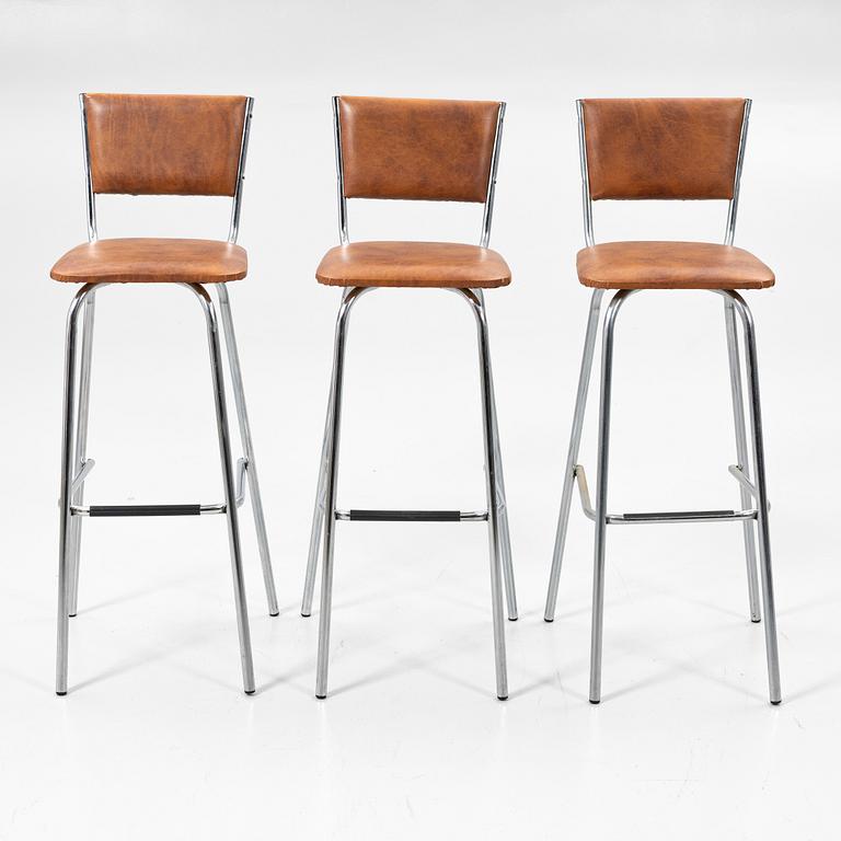 Bar stools, 3 pcs, second half of the 20th century.