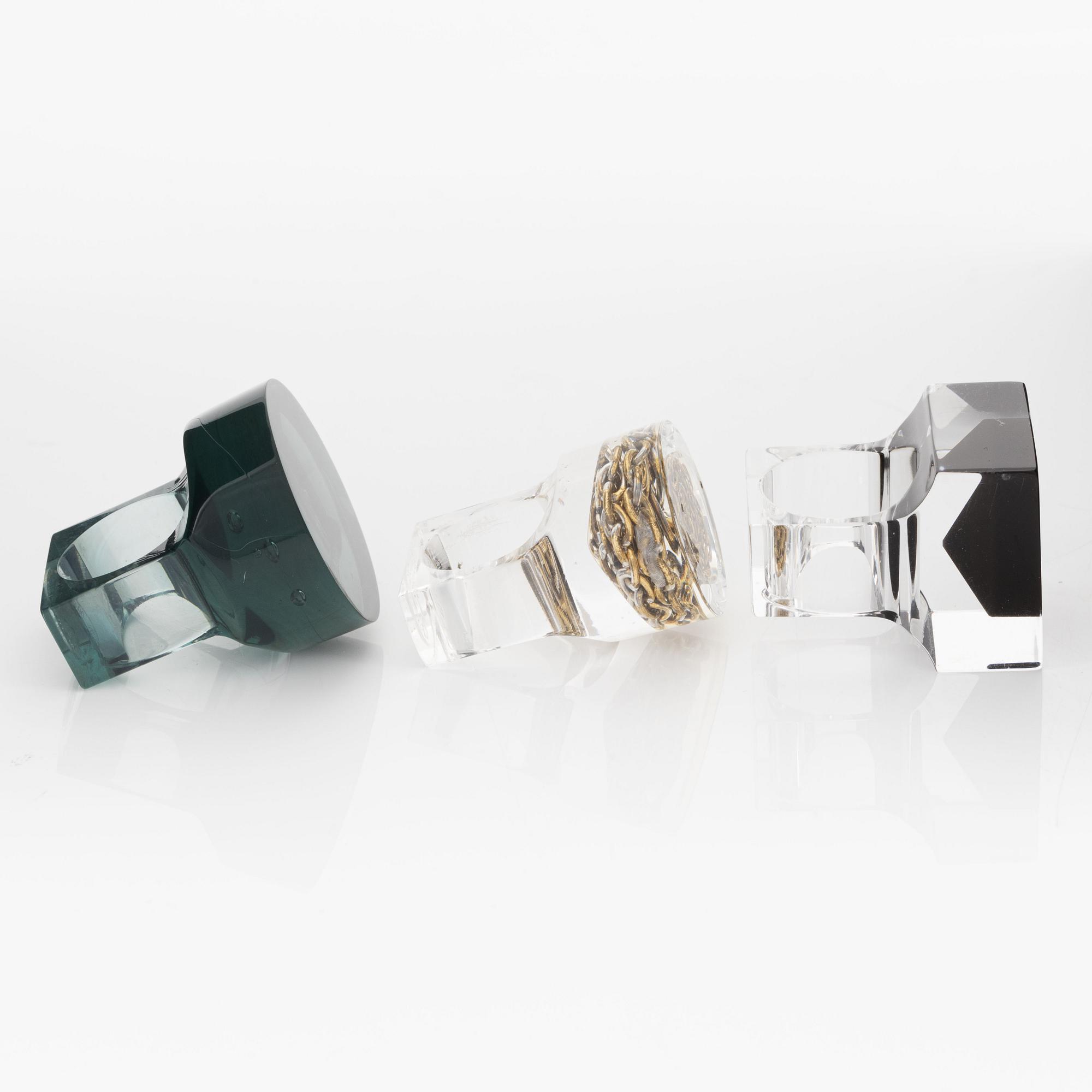 Siv Lagerström, three rings, acrylic plastic, 1970s.