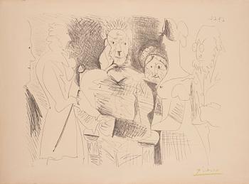 968. Pablo Picasso, "Portrait de famille III (Six Personnages)".