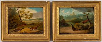 Unknown artist, England, 19th century, oil on panel, a pair.