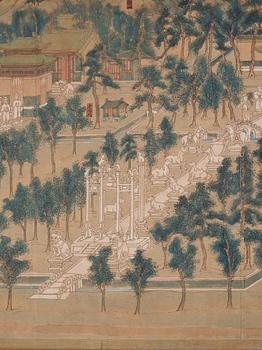 A long scroll painting by unknown Chinese artist, Qing dynasty/early 20th Century.