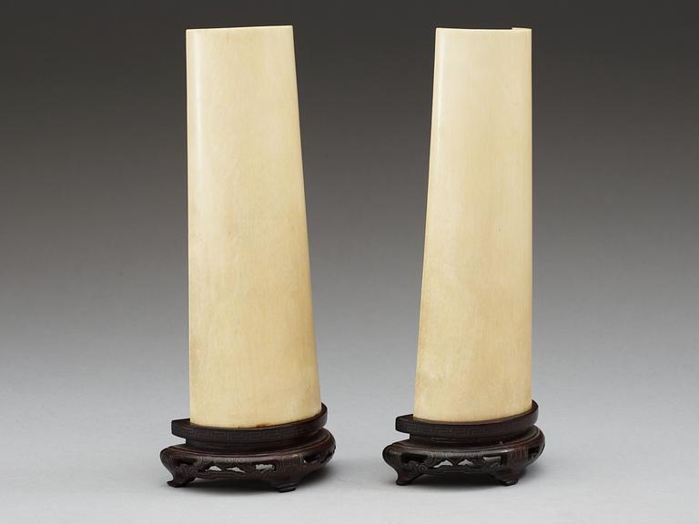 Two Chinese ivory wrist rests, early 20th Century.