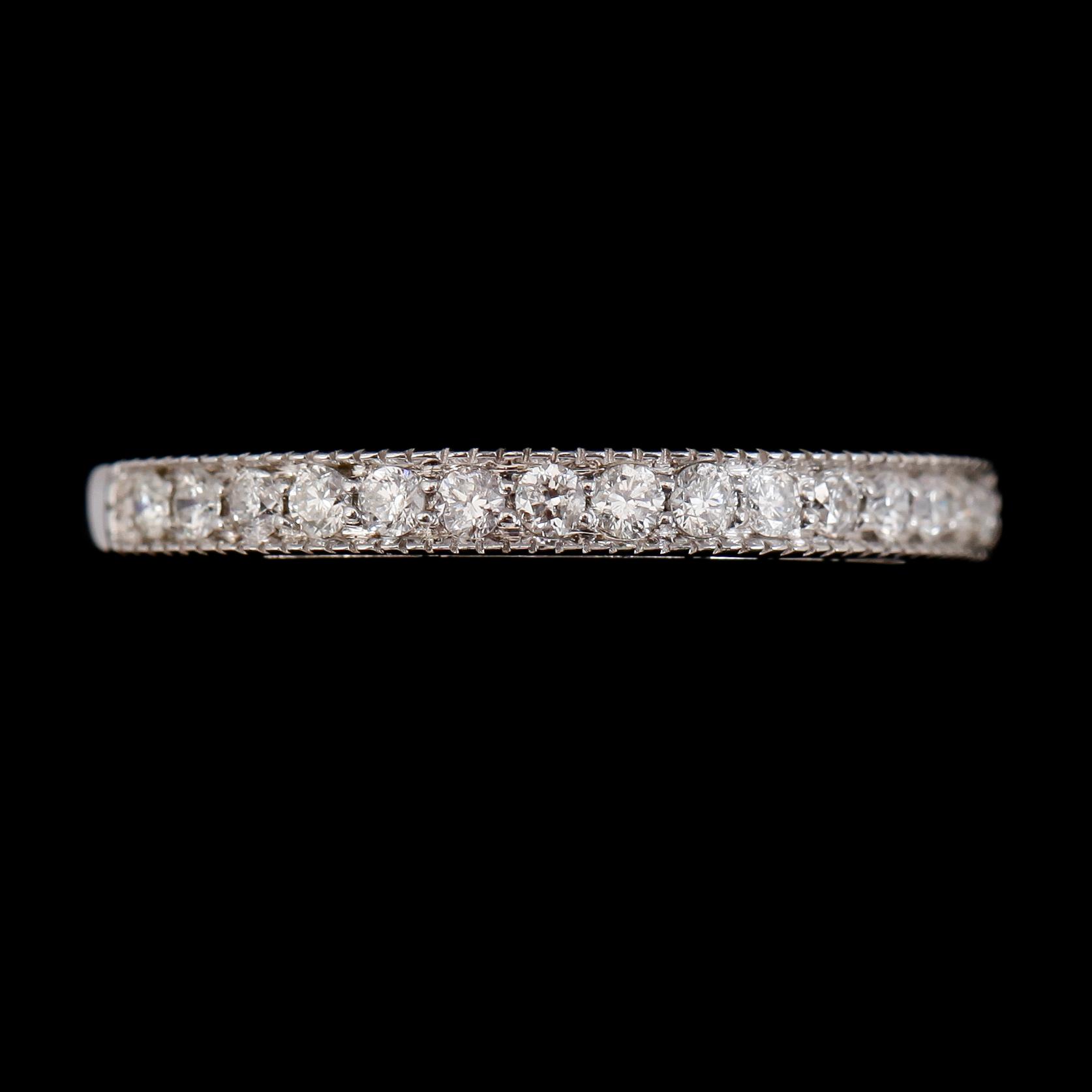 RING, 10K vitguld, diamanter tot ca 0.13 ct.