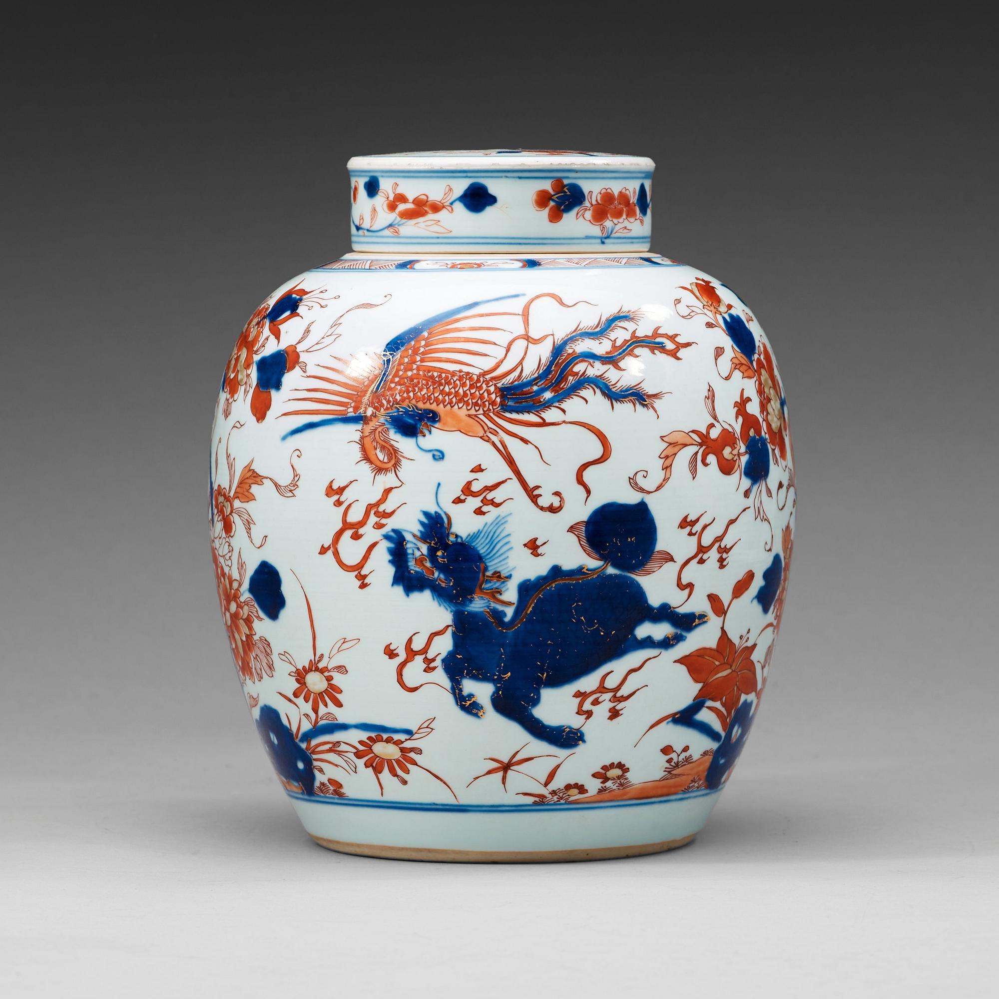 An imari jar with cover, Qing dynasty, Qianlong (1736-95).