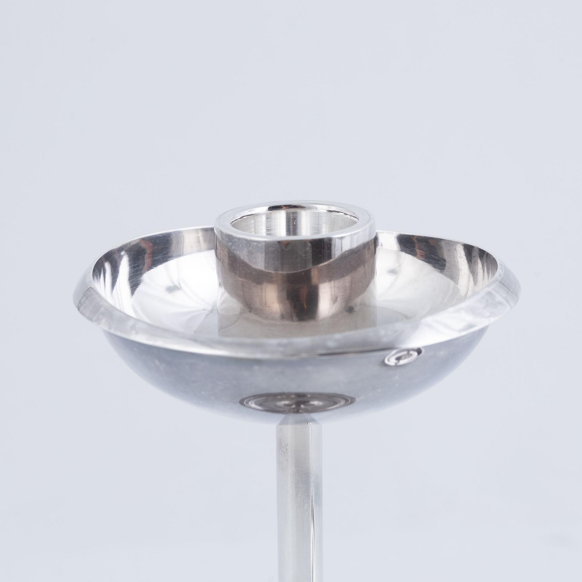 A pair of sterling silver candlesticks, Borgila, Stockholm, 1962.