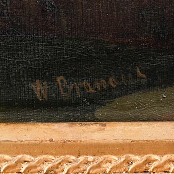 OIDENTIFIERAD KONSTNÄR, olja på duk, signerad W. Brandus, slutet av 1800-talet.