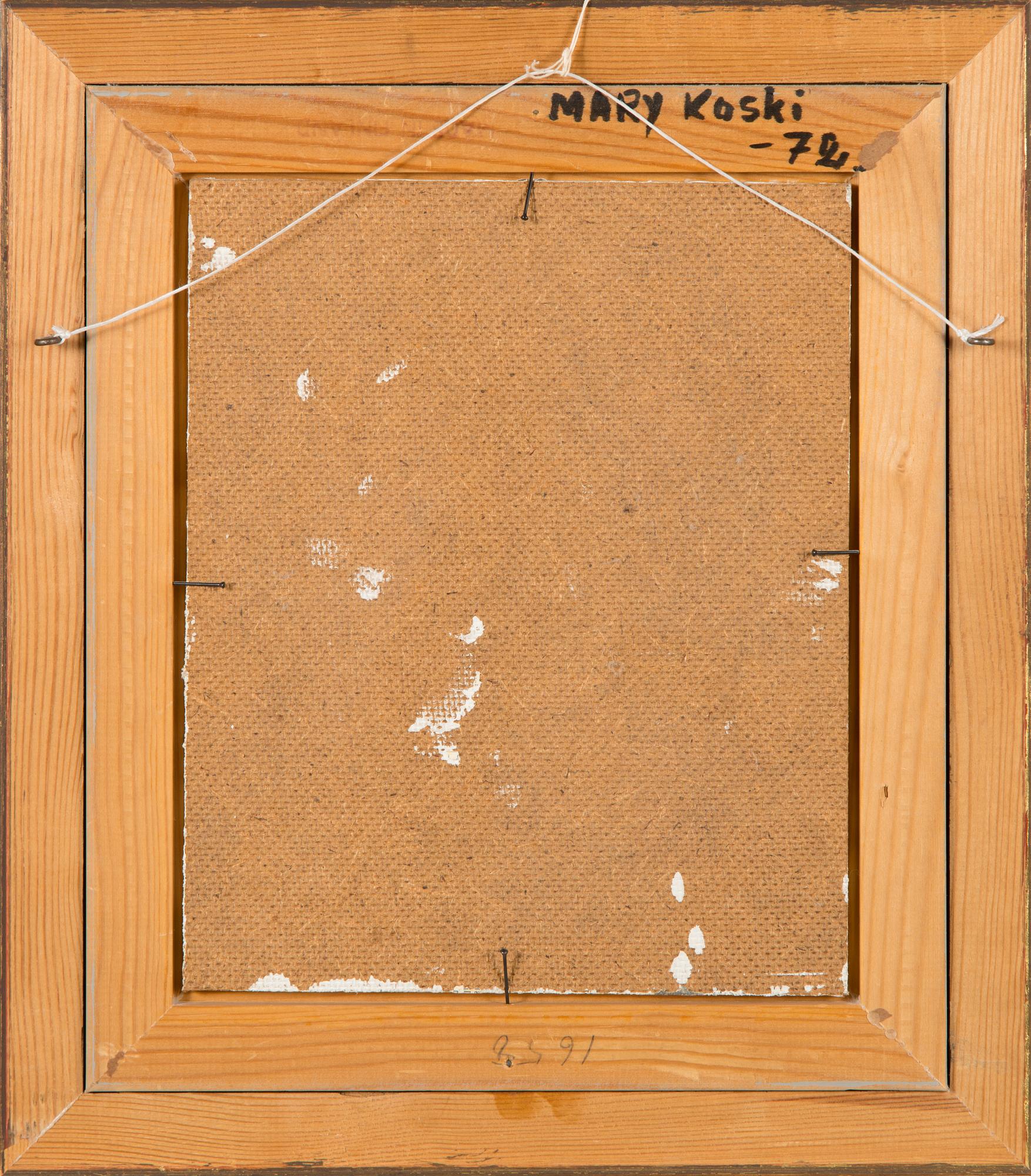 Mary Koski, oil on board, signed.