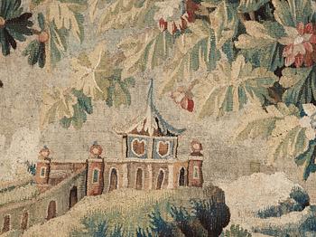 VÄVD TAPET. Gobelängteknik. 281 x 250,5 cm. Sannolikt Aubusson, Frankrike 1700-talets början.