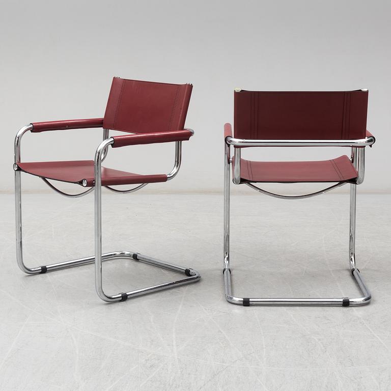 Four arm chairs by Mart Stam, Fasem, Italy.