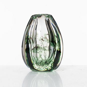 Edward Hald, a  fish graal glass vase, Orrefors.
