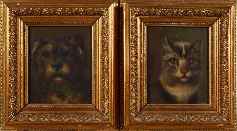 NIELS AAGAARD LYTZEN, tillskriven, 2 st, olja på duk, 1800-tal.