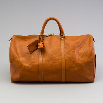 KEEPALL 50 EPI LEATHER TRAVEL BAG.