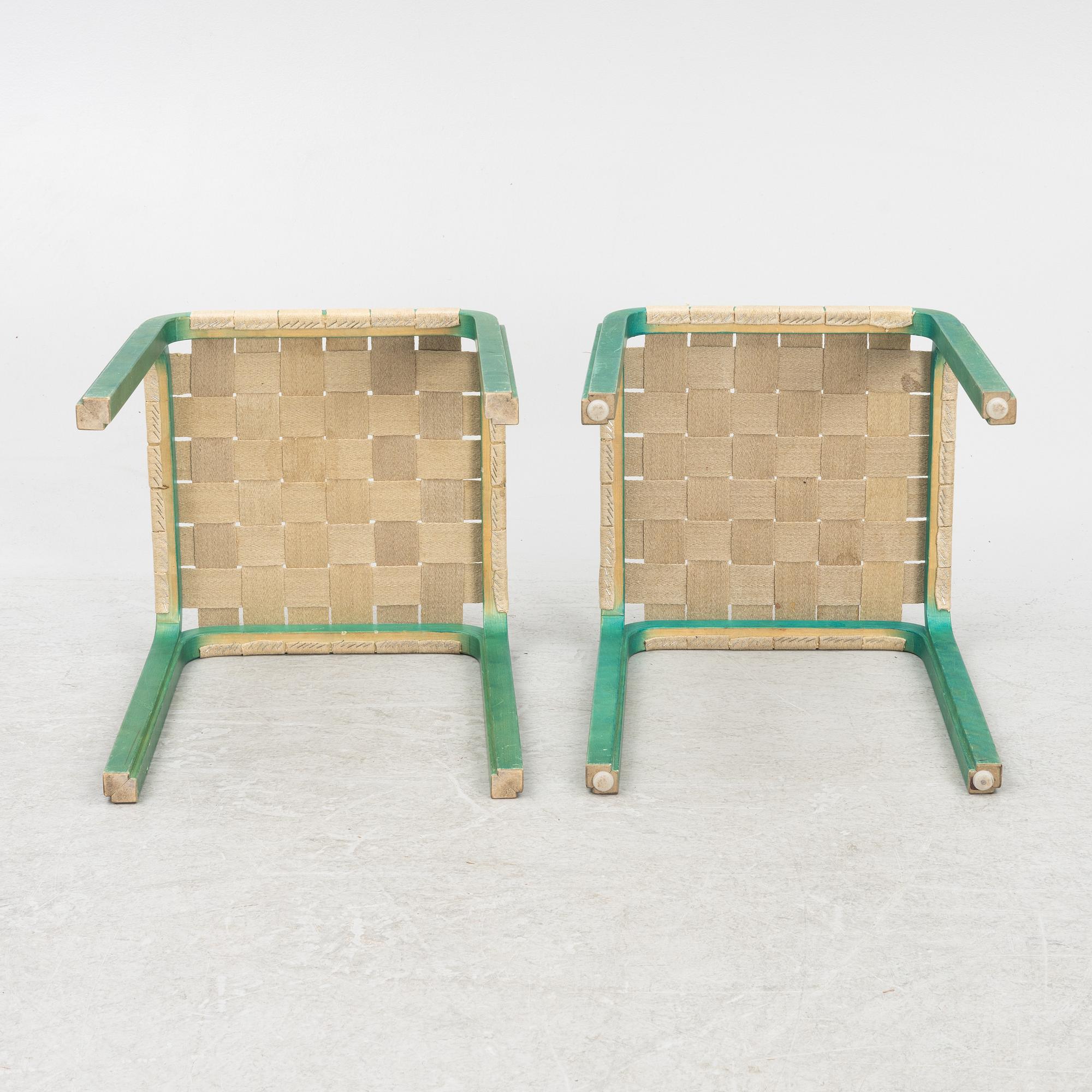 Alvar Aalto, a pair of model Y61 stools, Artek, Finland.