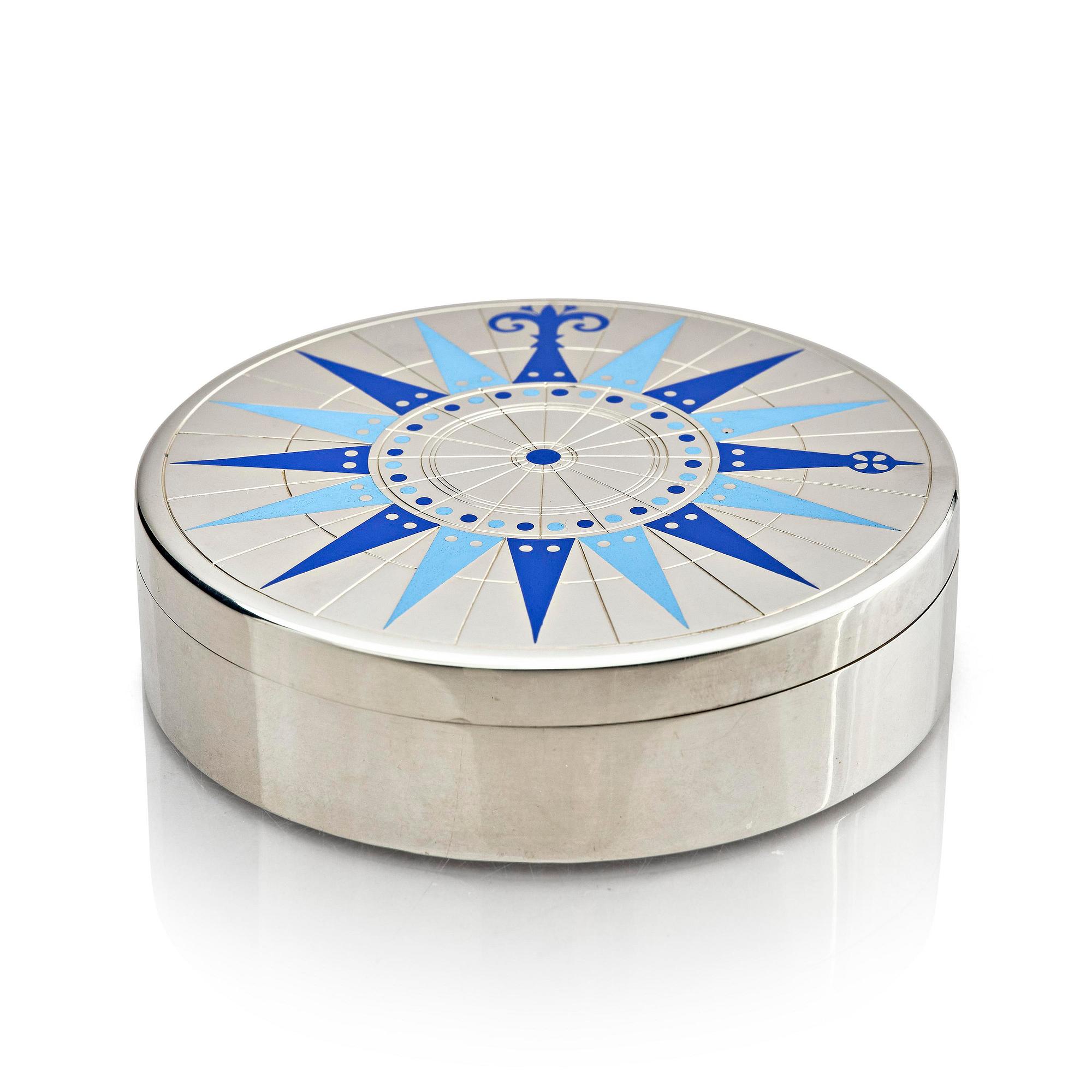 A Danish sterling silver box with lid, designed by Erik Herløw, company Anton Michelsen, Copenhagen ca 1950s.