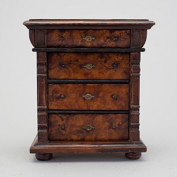 A neo-renaissance miniature chest of drawers late 19th century.