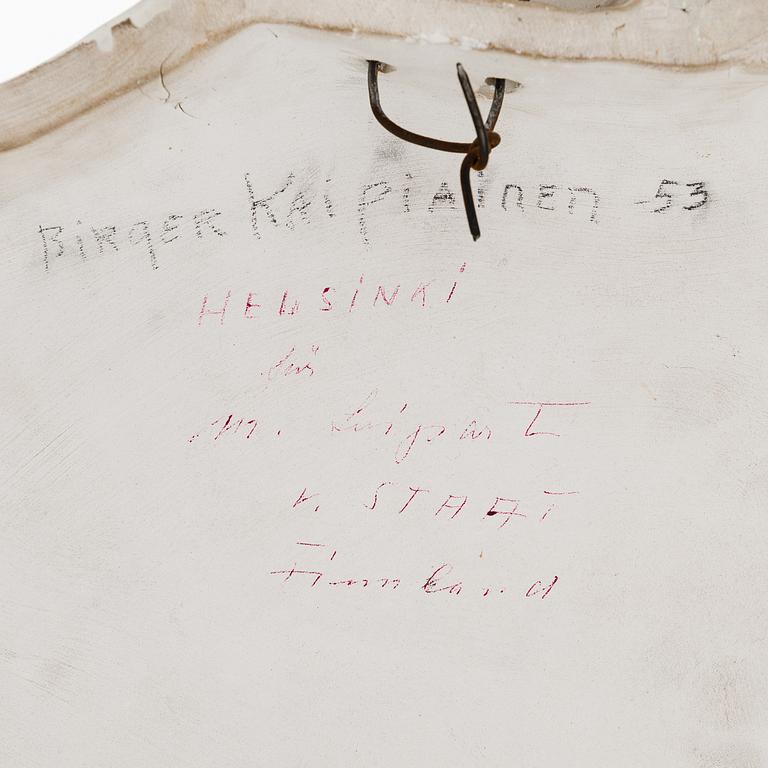 Birger Kaipiainen, a stoneware relief signed Kaipiainen.
