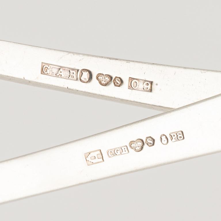 Bestickservis, 93 delar, silver, modell Diana, CG Hallberg/GAB, Stockhom, 1939-64.