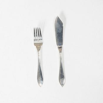 A 12 piece silver cutlery service, GAB, Stockholm 1948.
