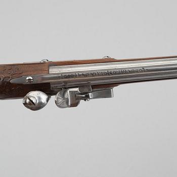 Flintlock pistols, a pair, Franciscus Hillbert Strasbourg (active 1738-1784).