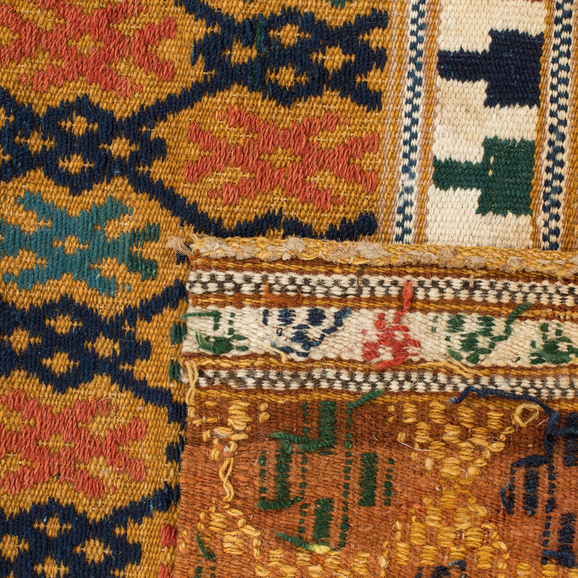 TAPESTRY Skåne Sweden, flatweave (bl.a. rölakan), late 19th century. 241 x 49 cm.