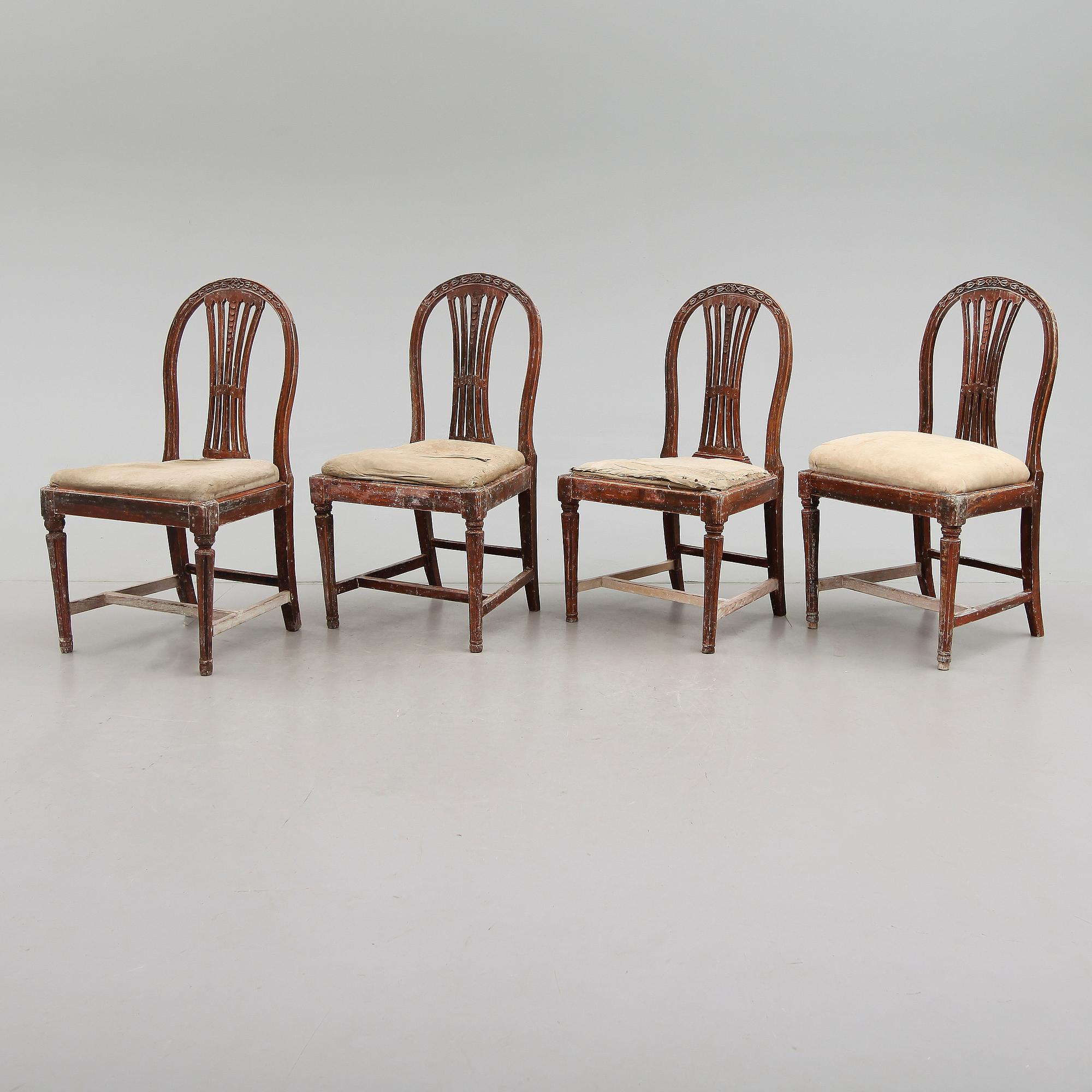 STOLAR, 4 st, gustavianska, omkring år 1800.