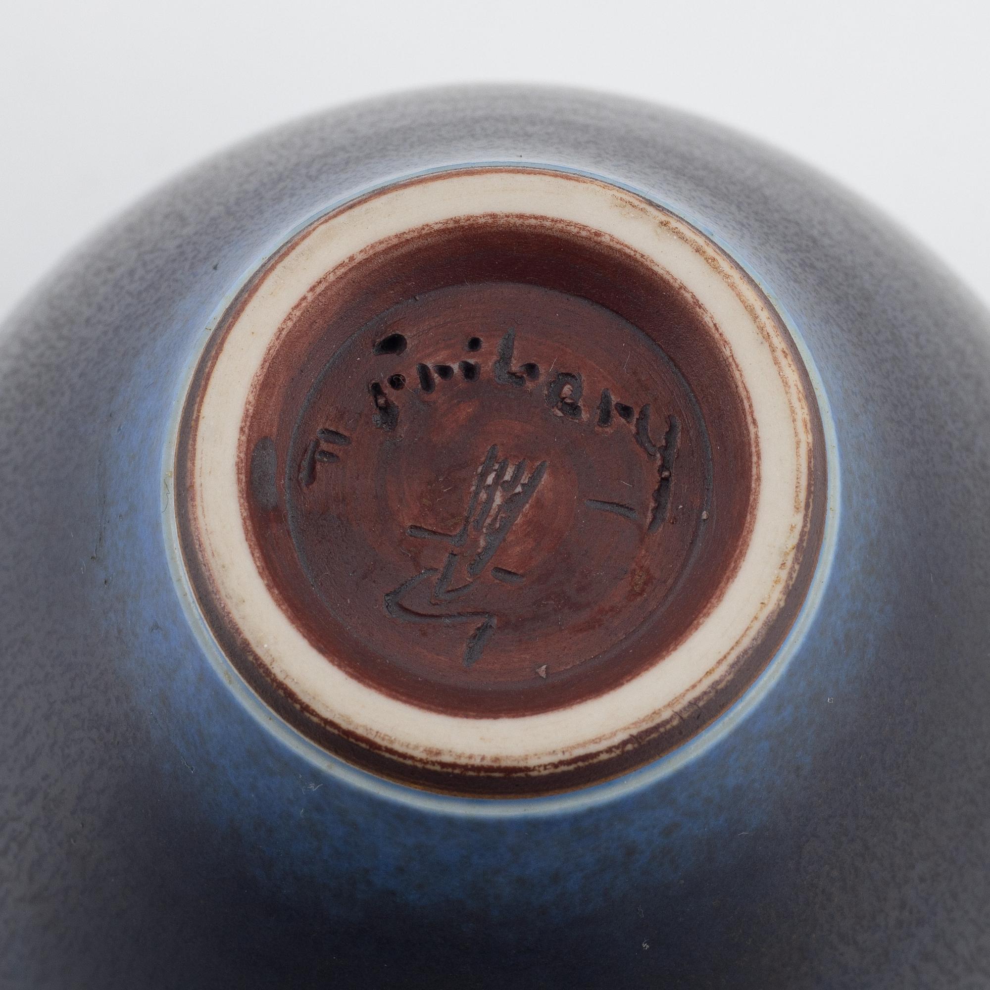 Berndt Friberg, vas, stengods, Gustavsberg studio 1964.