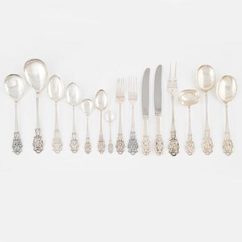 A Norwegian Silver Cutlery Set, Nils Hansen, Oslo (79 pieces).