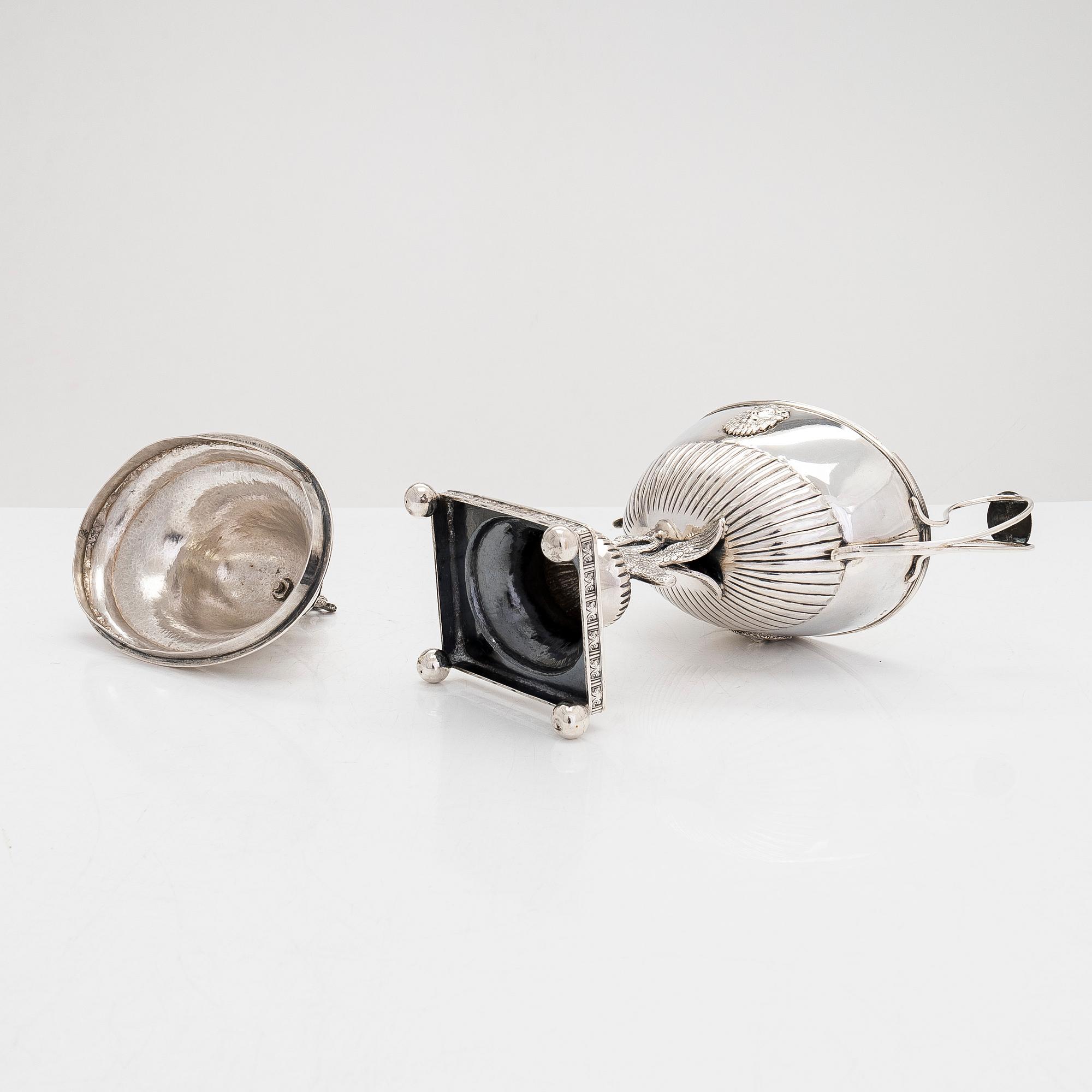 Jacob Richard Borg, sockerskål, silver, Gävle 1828.