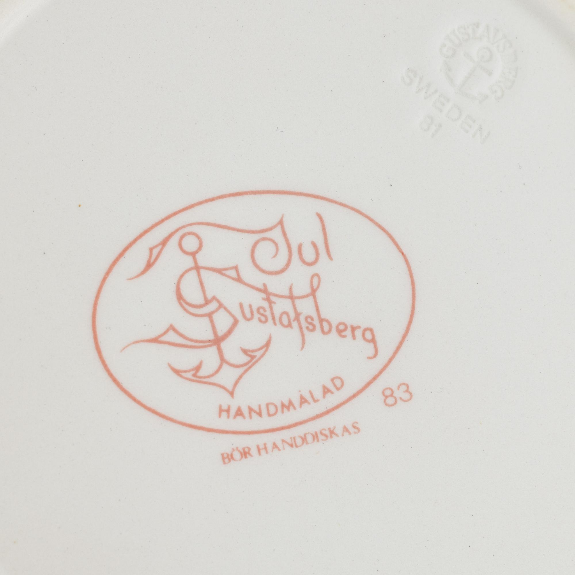 A Christmas Dinner Porcelaine Service, "God Jul", Gustavsberg. (51 pieces).