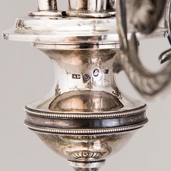 ANDERS LUNDQVIST, KANDELABERPAR, silver, Stockholm 1826.