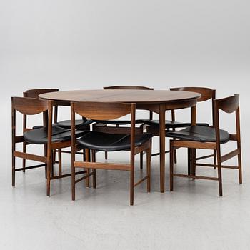 Ib Kofod-Larsen, a seven-piece dining suite, Säffle Möbelfabrik, 1960's.