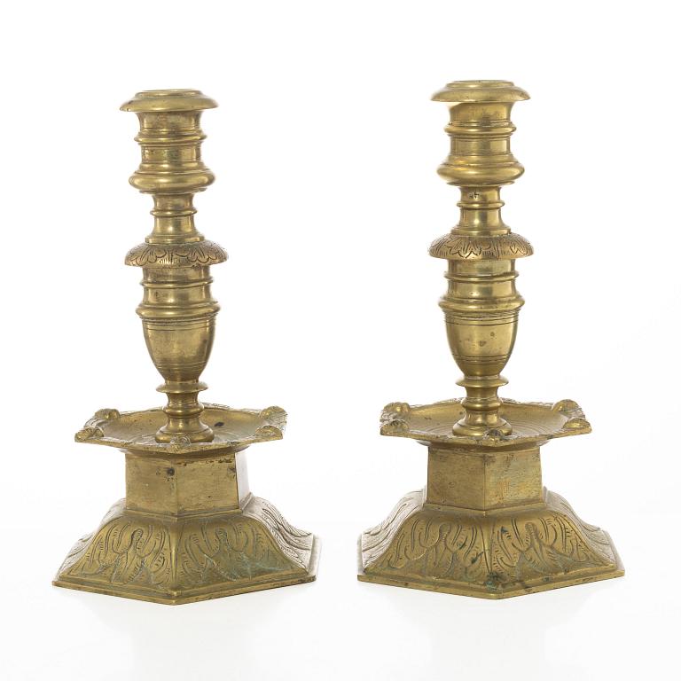 Ljusstakar, ett par, barockstil, 1900-tal.