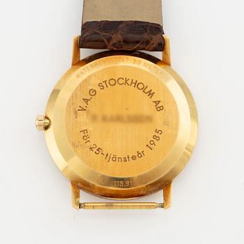 Certina, 18K gold, wristwatch, 33.5 mm.