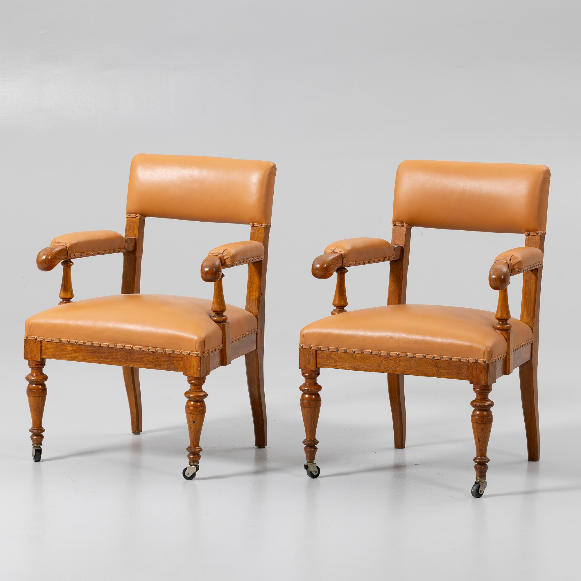 Armchairs, a pair, early 20th century.
