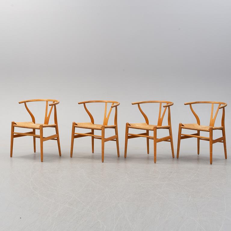 A set of four model 'Y-Chair', by Hans J Wegner for Carl Hansen & Son, Denmark.