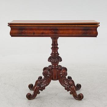 A rococo style card table, 19th century.