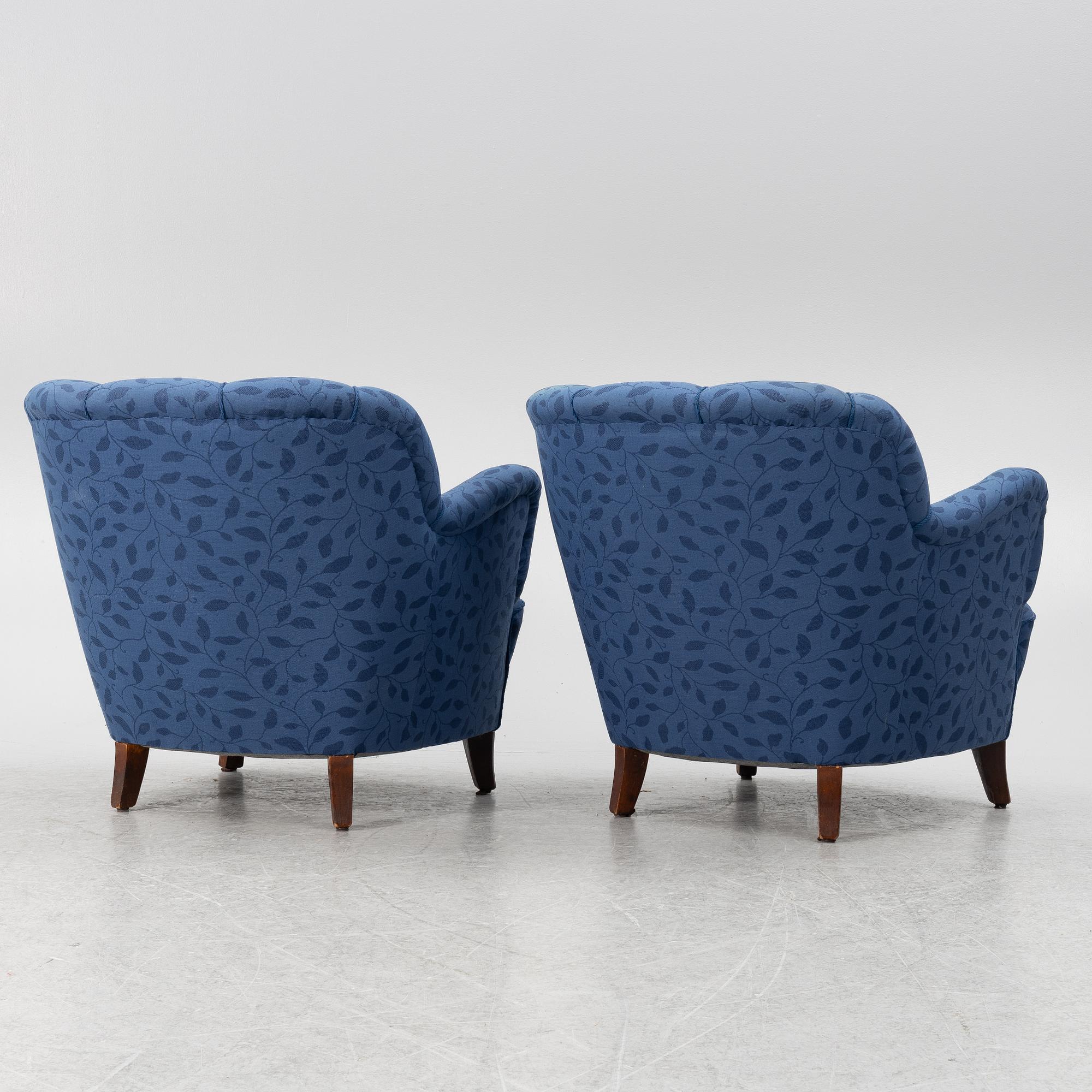 Fåtöljer, ett par, 1900-talets första hälft.