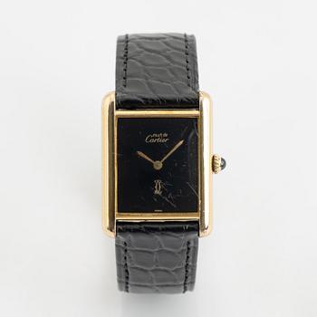 must de Cartier, Tank, wristwatch, 23,5 x 23 (31) mm.